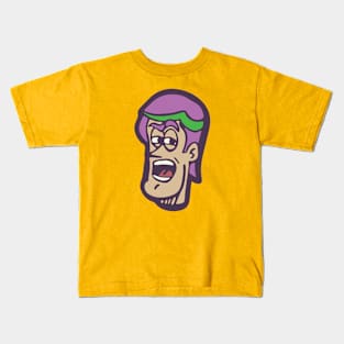 Purple hair cartoon head Kids T-Shirt